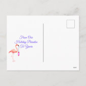 フラミンゴ熱帯ビーチのクリスマス シーズンポストカード (裏面)