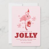 フラミンゴ熱帯ビーチクリスマス シーズンカード (正面)