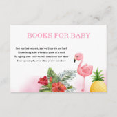 フラミンゴ熱帯ピンク色の本ベビー エンクロージャーカード (正面)