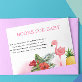 フラミンゴ熱帯ピンク色の本ベビー エンクロージャーカード