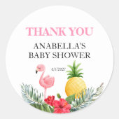 フラミンゴ熱帯ピンク ラウンドシール (正面)