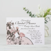 フラミンゴ熱帯ブライダルシャワー 招待状 (スタンド正面)