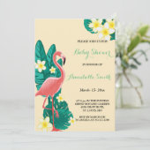 フラミンゴ熱帯ベビーシャワー 招待状 (スタンド正面)