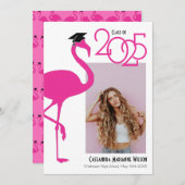 フラミンゴ熱帯写真卒業のお知らせ 招待状 (正面/裏面)