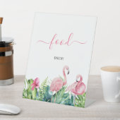 フラミンゴ熱帯性シャワー食品の看板 台座サイン (インサイチュ)