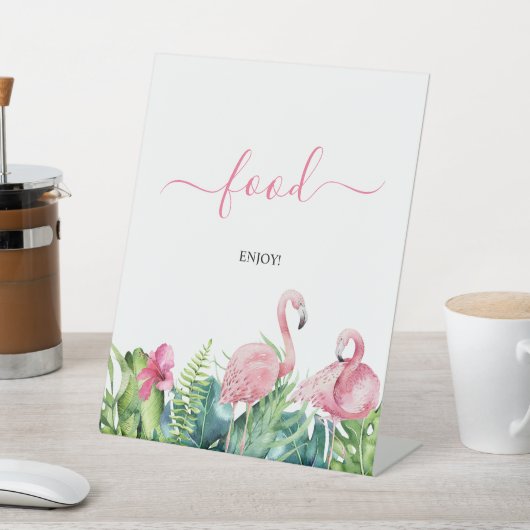 フラミンゴ熱帯性シャワー食品の看板 台座サイン (インサイチュ)