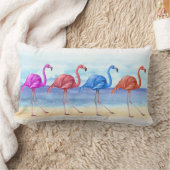 フラミンゴ熱帯枕 ランバークッション (ブランケット)