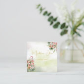 フラミンゴ熱帯植物モダン花屋QR スクエア名刺 (スタンド正面)