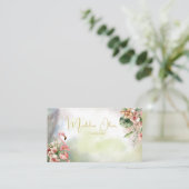 フラミンゴ熱帯植物モダンQRビジネス 名刺 (スタンド正面)