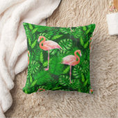 フラミンゴ熱帯水色 クッション (ブランケット)