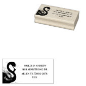 フラミンゴ熱帯結婚鳥差出人住所 ラバースタンプ (押印)