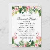 フラミンゴ熱帯葉フローラリハーサルディナー 招待状 (正面)