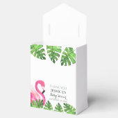 フラミンゴ熱帯葉ベビーシャワーパーティー フェイバーボックス (オープン)