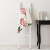 フラミンゴ熱帯葉熱帯水彩模様 シェルパブランケット (インサイチュ)