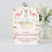 フラミンゴ熱帯誕生日パーティー 招待状 (スタンド正面)