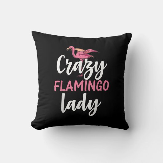 フラミンゴ熱狂する- Flamingo Lady Gives クッション (正面)