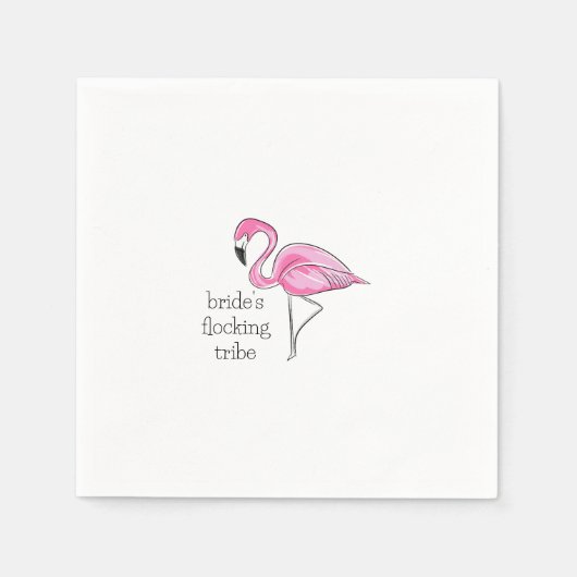 フラミンゴ独身最後の女友達グループ スタンダードカクテルナプキン (正面)