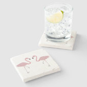 フラミンゴ石コースター ストーンコースター (横)