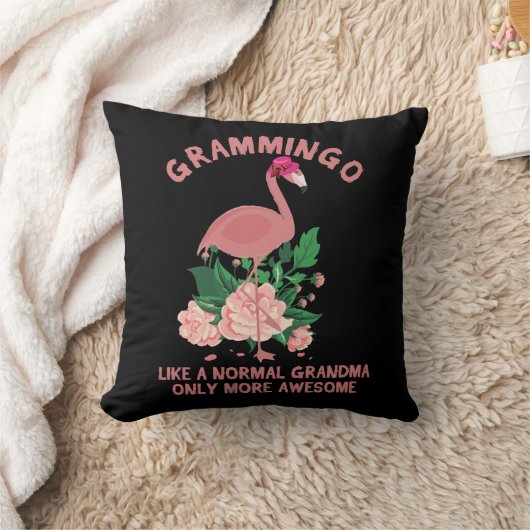 フラミンゴ祖母は通常のおばあちゃんだけのモのように クッション (ブランケット)