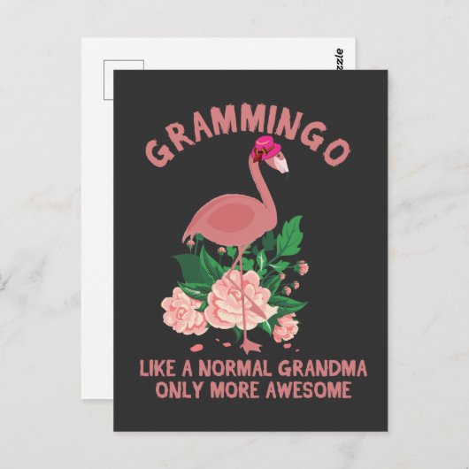 フラミンゴ祖母は通常のおばあちゃんだけのモのように ポストカード (正面/裏面)
