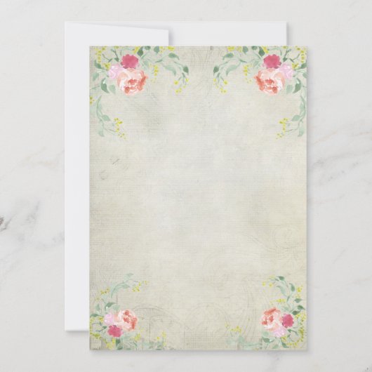 フラミンゴ私たちは駆け落ちした招待の結び目を結んだ 招待状 (裏面)