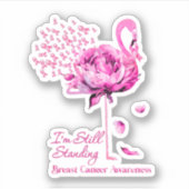 フラミンゴ私はまだ乳癌の待機状態にある シール (正面)