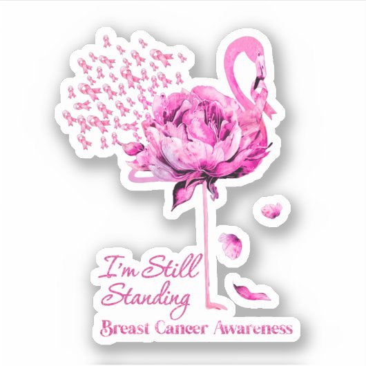 フラミンゴ私はまだ乳癌の待機状態にある シール (正面)