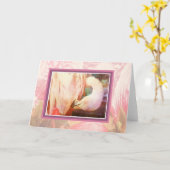 フラミンゴ空白のカード カード (黄色い花)