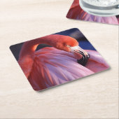 フラミンゴ紙コースター スクエアペーパーコースター (アングル)