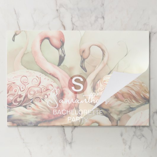 フラミンゴ紙パッドパーティーランチョンマット ペーパーパッド (折り畳み)