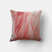 フラミンゴ素晴らしコーラルピンクの羽のテクスチャ クッション (裏面)