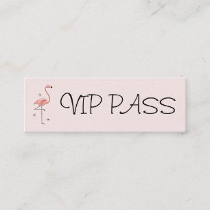 フラミンゴ細いピンクの「VIPのパス」の名刺 スキニー名刺