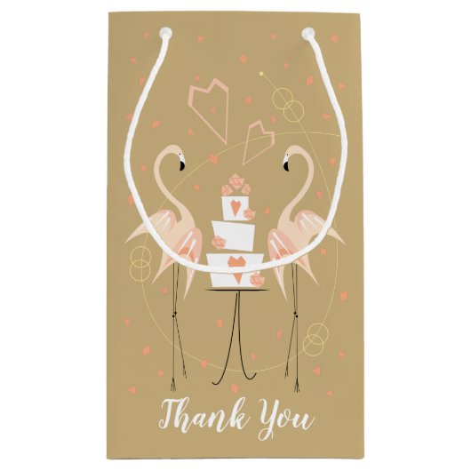フラミンゴ結婚さんありがとう スモールペーパーバッグ (裏面)
