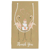 フラミンゴ結婚さんありがとう スモールペーパーバッグ (正面)