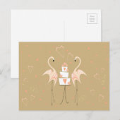 フラミンゴ結婚のはがき風景 ポストカード (正面/裏面)