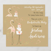 フラミンゴ結婚のバチェロレッテ景観 招待状 (正面/裏面)