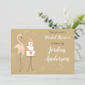 フラミンゴ結婚のブライダルシャワー景観誘致 招待状 (スタンド正面)