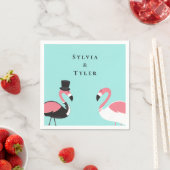 フラミンゴ結婚の名前 スタンダードカクテルナプキン (インサイチュ)