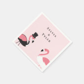 フラミンゴ結婚の名前 スタンダードカクテルナプキン (角)