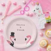 フラミンゴ結婚の名前 ペーパープレート (パーティー)