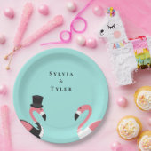 フラミンゴ結婚の名前 ペーパープレート (パーティー)