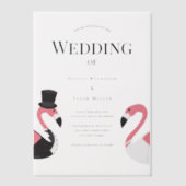 フラミンゴ結婚式招待状 ベラム紙招待状 (正面)