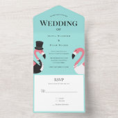 フラミンゴ結婚病 オールインワン招待状 (内側)