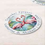 フラミンゴ結婚病 ラウンドペーパーコースター (アングル)