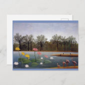 フラミンゴ絵画ス ポストカード (正面/裏面)