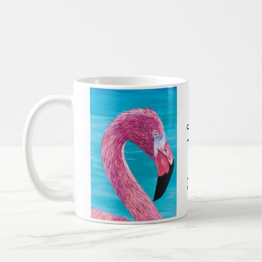 フラミンゴ絵画ブルックリンのマグバイジャストダール コーヒーマグカップ (左)