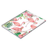 フラミンゴ絵画付き水彩継ぎ目無し模様 ノートブック (左側)