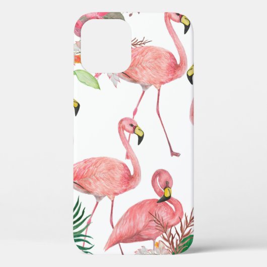 フラミンゴ絵画付き水彩継ぎ目無し模様 Case-Mate iPhoneケース (裏面)