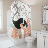 フラミンゴ自然をテーマにしたシャワーカーテン シャワーカーテン (インサイチュ)