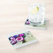 フラミンゴ花の喜び ガラスコースター (アングル)